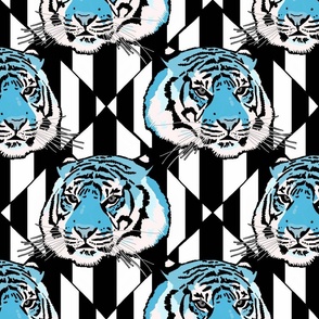 Tiger tiger diamond stripe, powder blue, large