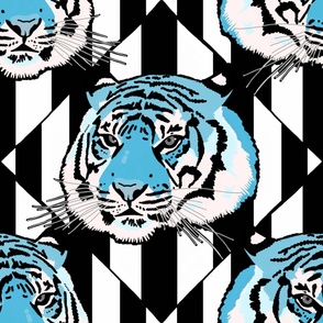 Tiger tiger diamond stripe, powder blue extra large scale