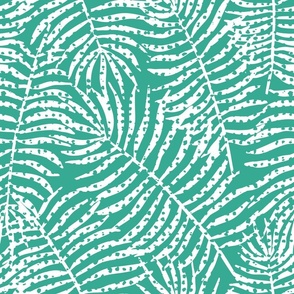 Hawaiian Palm Fronds - Green and White