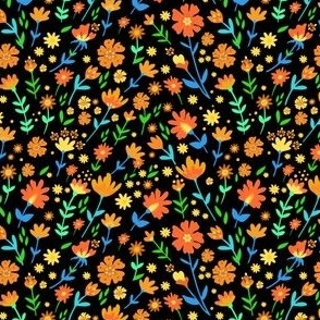 Ditsy floral_orange