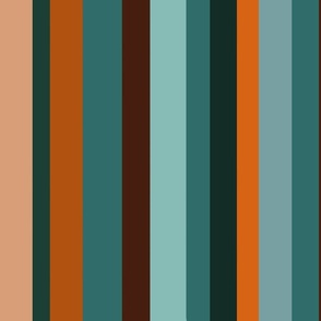 Teal and brown palette stripes