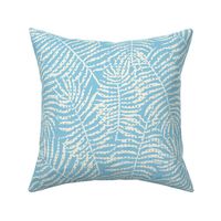   Hawaiian Palm Fronds - Sky Blue and Cream