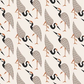 art deco cranes/rust black neutral