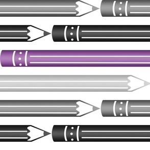 Purple Gray Black Pencils Pattern - Large Scale