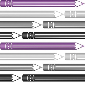 Purple Gray Black Pencils Pattern - Medium Scale