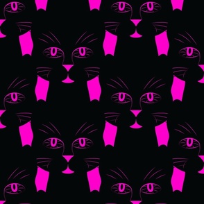 Black and Hot Pink Cats