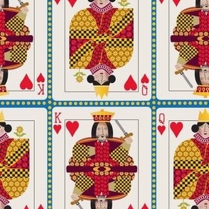 King and Queen of hearts / playing cards / games / blue