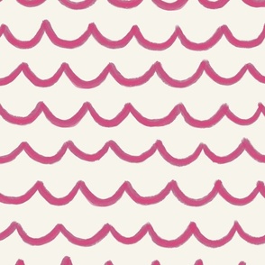 Raspberry Pink Ripple: Gouache Waves - large size