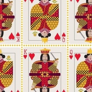 King and Queen of hearts / playing cards / games / white