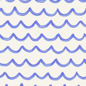 perriwrinkle blue Ocean Breeze: Gouache Waves
