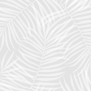 Layered Palm Leaf Fronds Platinum Silver Gray