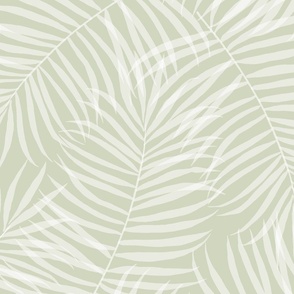 Layered Palm Leaf Fronds Fresh mint Green