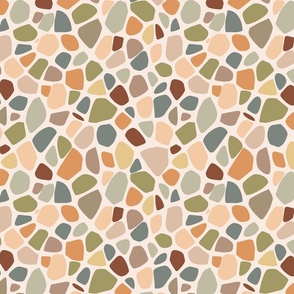 Mosaic pebbles, muted colors