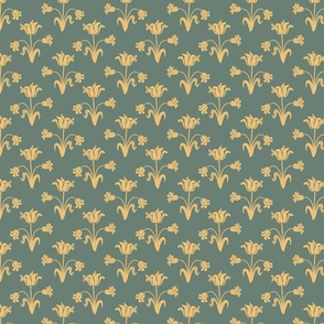Tulips yellow and green pattern