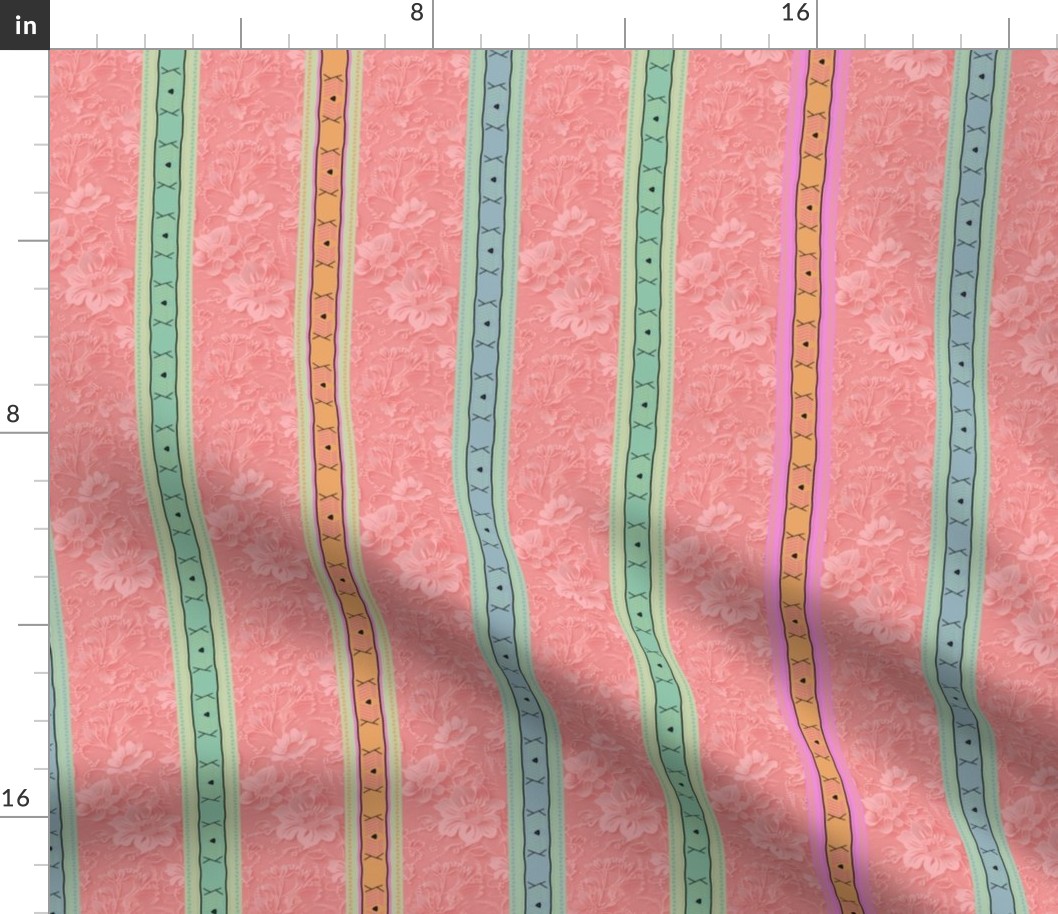 COORDINATE STRIPES TO MONGOLIAN YURT CHECKERBOARD PASTEL FLWRHT