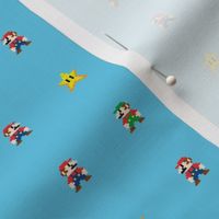 Tiny Mario in Blue Background