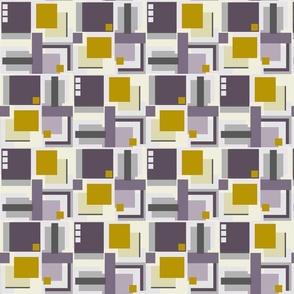 cubism squared in grape and gold