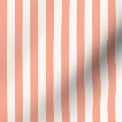 Stripe - vertical - half inch -  1/2 inch - peach 01  and cream