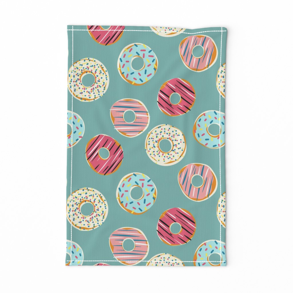 Bright Colorful Donuts Fuschia Baby Pink Sprinkles Turquoise