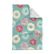 Bright Colorful Donuts Fuschia Baby Pink Sprinkles Turquoise