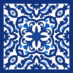 Portuguese tile, azulejo blue color