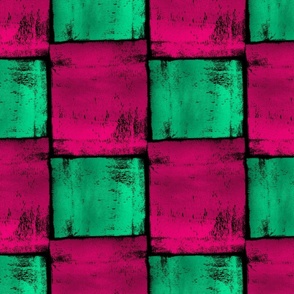 Magenta and bright green ink rolled texture