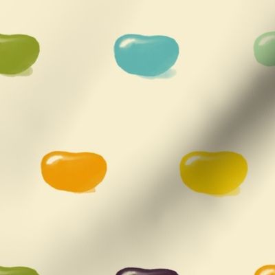 Rainbow Jellybean Treats-Retro Bite on Cream Background