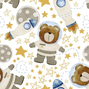 Bear in Outerspace (White)(Jumbo/Oversized)(24")