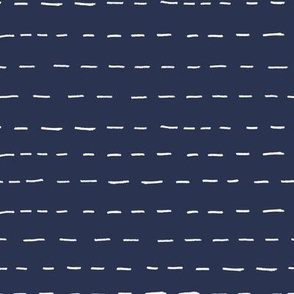 Dashed Stripes (Navy Blue and White) (Large Scale)(10.5"/12")