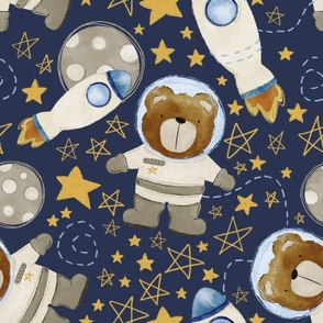 Bear in Outerspace (Navy Blue)(Jumbo/Oversized)(24")