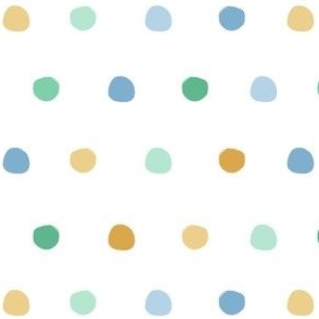 Polka Dots (Blue, Yellow, Green) (Small Scale)(5.25"/6")