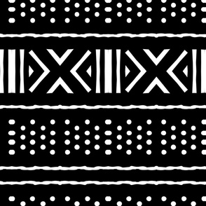 Black and White African Mud Cloth