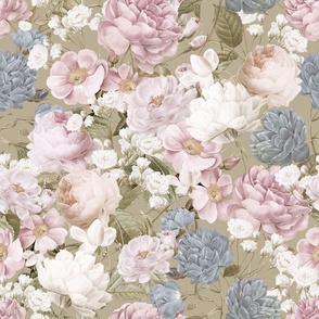 Vintage Romantic Roses, Flower Bouquets, Pink Roses, Vintage Home Decor, English Rose Fabric