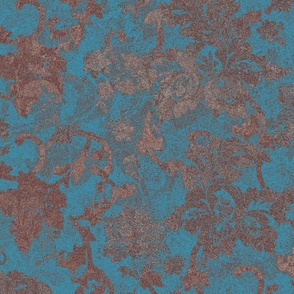 BAROQUE DECAY ORNATE FLORAL METALLIC_TURQUOISE PATINA