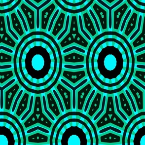 African Teal Fabric design