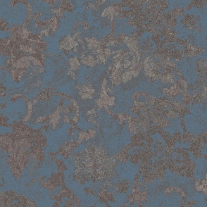 BAROQUE DECAY ORNATE FLORAL METALLIC_BLUE PATINA