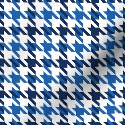 M ✹ Masculine Traditional Houndstooth Check Pattern in Navy and Royal Blue