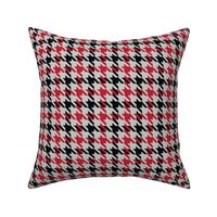 M ✹ Masculine Traditional Houndstooth Check Pattern in Black, Red & Gray