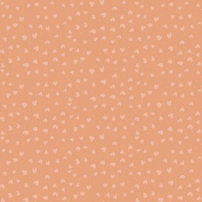 Hearts in Bloom: Textured Love with Playful Dots, orange-pink, small 