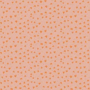 Hearts in Bloom: Textured Love with Playful Dots, peachy-orange, small
