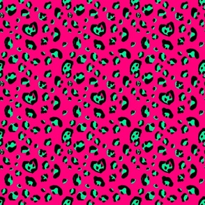 Wild 90s hottest hot pink and slime green leopard print