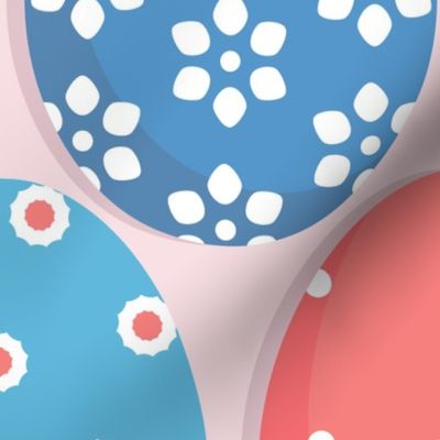 Easter eggs, Light-blue Pink on a Pink background