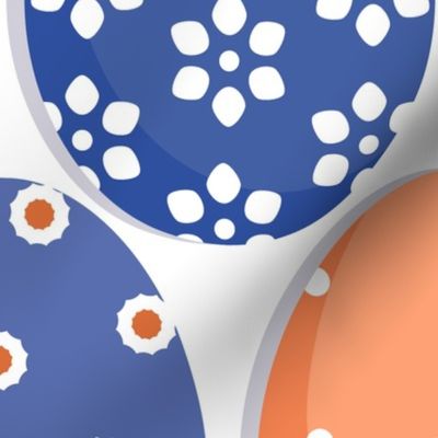 Easter eggs, Orange Blue on a White background