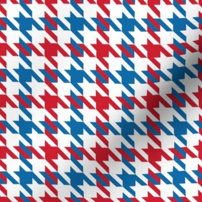 M ✹ Masculine Traditional Houndstooth Check Pattern in Red & Blue