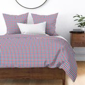 M ✹ Masculine Traditional Houndstooth Check Pattern in Red & Blue
