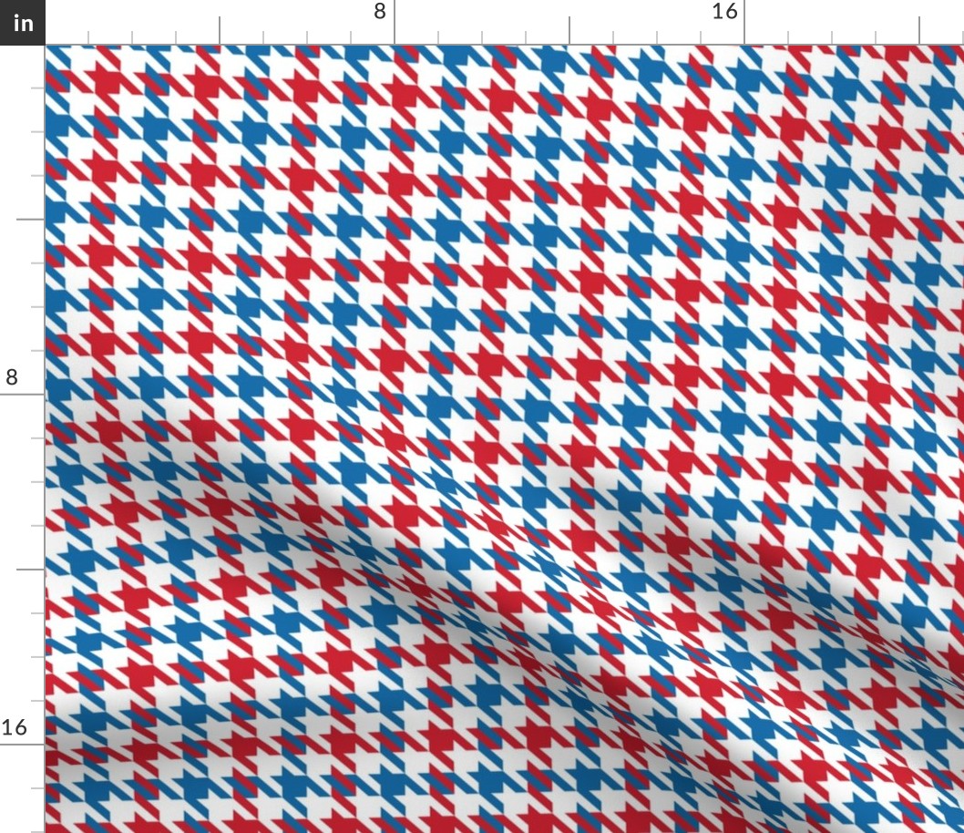 M ✹ Masculine Traditional Houndstooth Check Pattern in Red & Blue