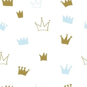 Hand drawn crown baby boy pattern