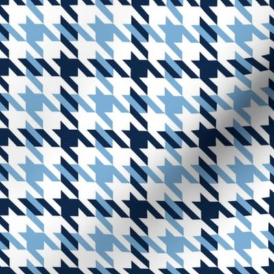 M ✹ Masculine Traditional Houndstooth Check Pattern in Carolina Blue & Navy