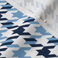 M ✹ Masculine Traditional Houndstooth Check Pattern in Carolina Blue & Navy