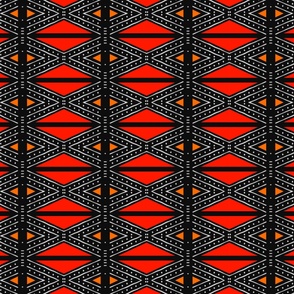 Red African Textile Pattern 095
